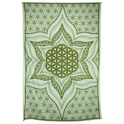 Zest For Life Flower Of Life Tapestry 52x80" Green