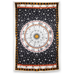 Zest For Life Zodiac Astrology Tapestry 52x80" Orange