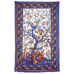 Zest For Life Tree Of Life Tapestry 52x80" Blue