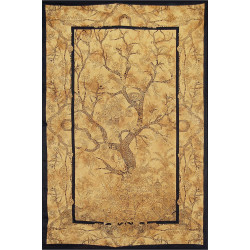 Zest For Life Tie Dye Tree Of Life Tapestry 52x80" Brown - Artwork by Chris Pinkerton