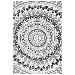 Zest For Life Cat Mandala Tapestry 52x80" - Artwork by Dina June Toomey