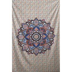 Zest For Life Red/Blue Mandala Tapestry 52x80"
