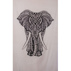 Zest For Life Black//White Elephant Tapestry 52x80"