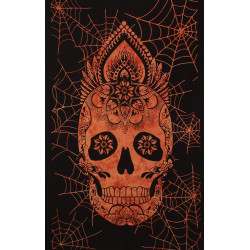 Zest For Life Tie Dye Web Skull Tapestry 52x80"