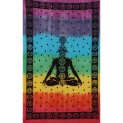 Zest For Life Tie Dye Chakras Tapestry 52x80"