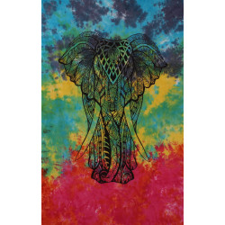 Zest For Life Tie Dye Elephant Tapestry 52x80"