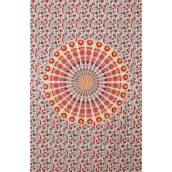 Zest For Life Circle Plume Tapestry Red