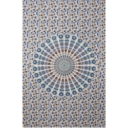 Zest For Life Circle Plume Tapestry Blue/Yellow/Green 52x80"