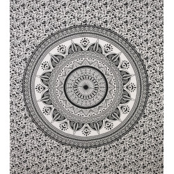 Zest For Life Black/White Mandala Tapestry 84x95"