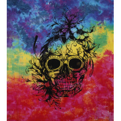 Zest For Life Flower Skull Tapestry 84x95"