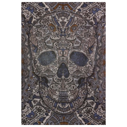Grey Skull Tapestry - Art by Chris Pinkerton