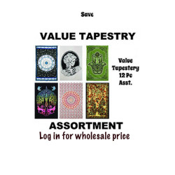 STARTER PACK Wholesale Lot of 12 Assorted Top Selling 52x80" Value Tapestries - SAVE