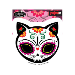 Evilkid Gato Muerto Cat Sugar Skull Sticker 4.2"