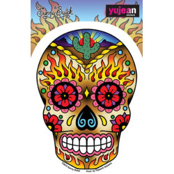 Sunny Buick Cactus Flame Sugar Skull Sticker 5"