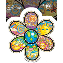 Dan Morris Flower Sticker 5"