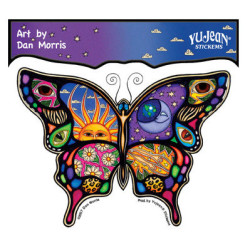 Dan Morris Night and Day Butterfly Sticker 5"