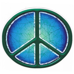 Batik Peace Sign Sticker 4"