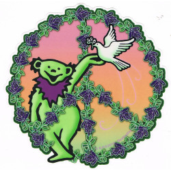 Grateful Dead Bear Peace Dove Sticker 5"