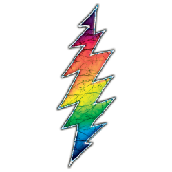 Grateful Dead Rainbow Bolt Sticker 8.5"
