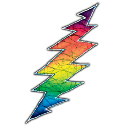 Grateful Dead Rainbow Bolt Sticker 3"