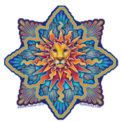 Lion Sun Sticker 6"