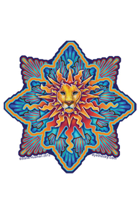 Lion Sun Sticker 6"