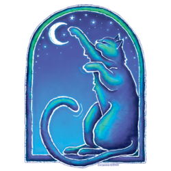 Moon Cat Sticker 5.75"
