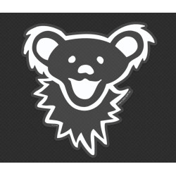 Grateful Dead White Bear Head Clear Vinyl Sticker 3"