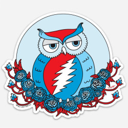 Grateful Dead Owl Sticker  5"