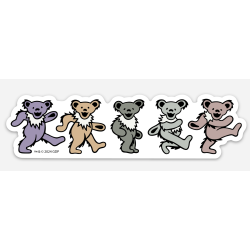 Grateful Dead Pastel Bears Sticker 5"