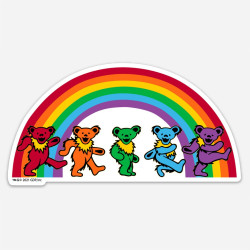 Grateful Dead Rainbow Bears Sticker 5"