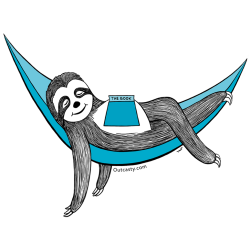 Sloth In A Hammock Sticker 5"