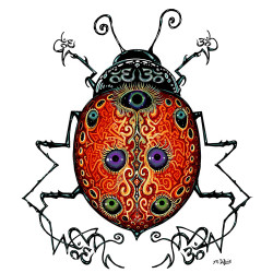 Om Bug Sticker 4"