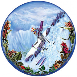 Skeleton Skier Sticker 4"