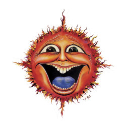 Sun Face Sticker 4"