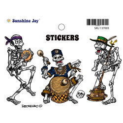 Skeleton Band Multi Sticker 5"