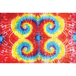 Rainbow Multi-Spiral Tie-Dye Tapestry