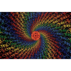 3D Rainbow Skeletons Spiral Tapestry - Art by Dina June Toomey