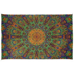 3D Green & Gold Burst Tapestry - Art by Chris Pinkerton