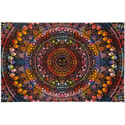 3D Colorful Cat Mandala Tapestry - Art by Dina June Toomey *SALE*