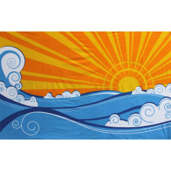 Swell Day Ocean Wave & Sun Tapestry Swell Day Ocean Wave & Sun Tapestry