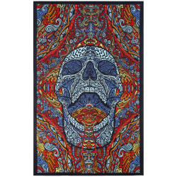 3D Mindful Skull Tapestry - Art by Chris Pinkerton