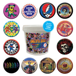 Grateful Dead Button Bucket 144 pcs