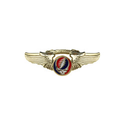 Grateful Dead Steal Your Face Small Pilot Pin Gold Plated Rockwings