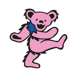Grateful Dead Pink Bear Temporary Tattoo 2"