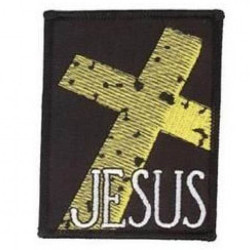 Jesus Stone Cross Patch 3.5"