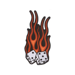 Flame Dice Patch Large 6" Flame Dice Patch Large 6"