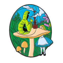 Alice In Wonderland Hookah Smoking Caterpillar Jumbo 2" Enamel Pin