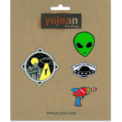 Alien Themed Enamel Pins - Four Piece Set Alien Themed Enamel Pins - Four Piece Set