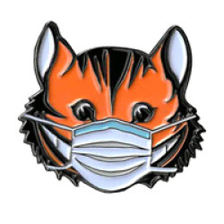 Alice In Wonderland Masked Cheshire Cat Enamel Pin 1.25"
